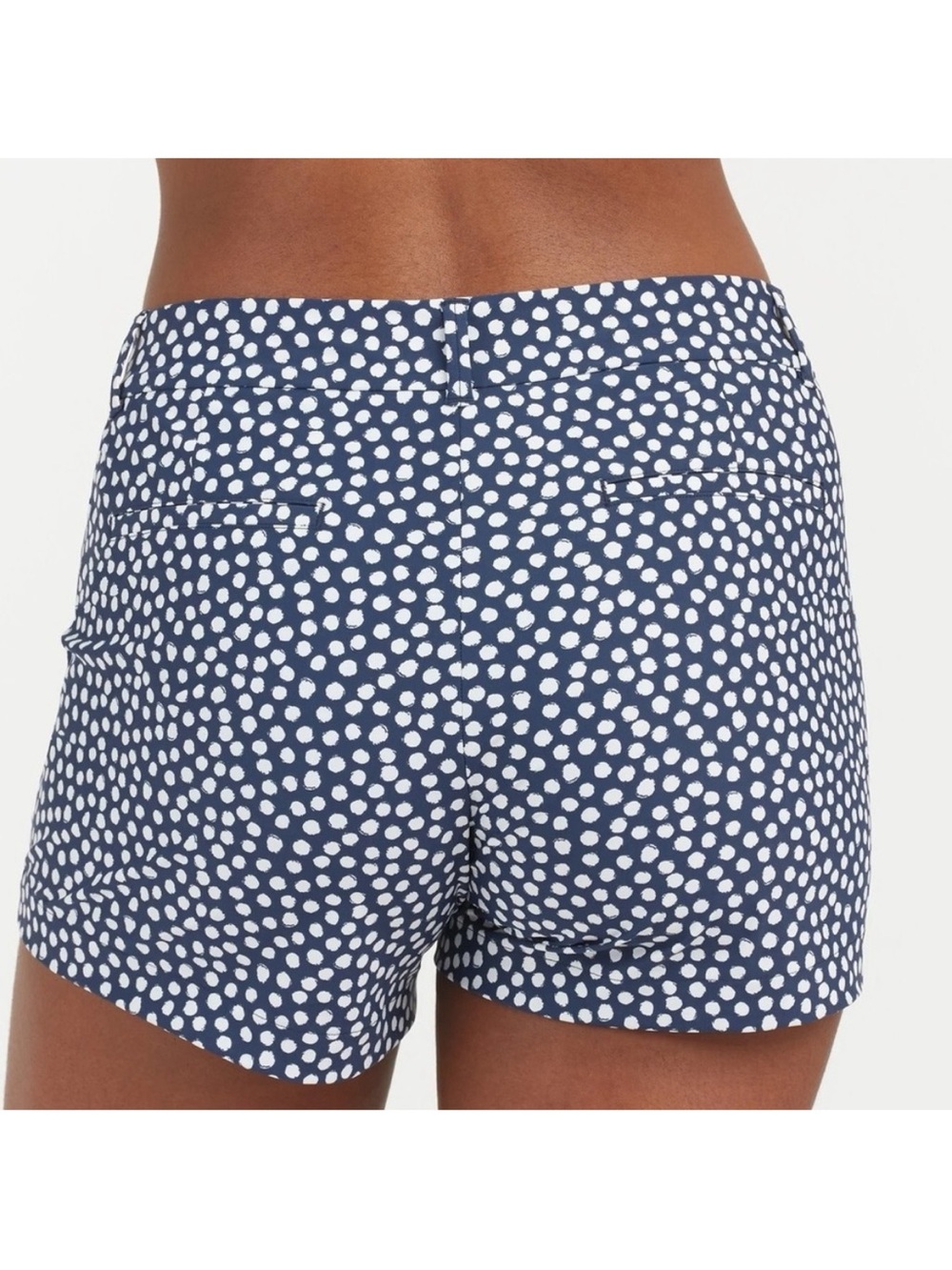 Spanx XSmall Shorts 6” Sunshine Shorts in Navy Painted Dot NWT